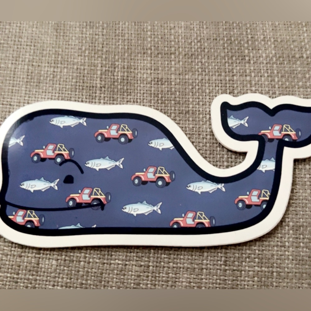 truck and fish vineyard vines sticker